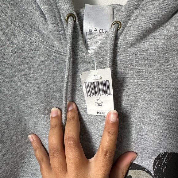 DISNEY Mickey Mouse Hoodie Pullover Pockets Oversized Grey Size XXL - Picture 3 of 4